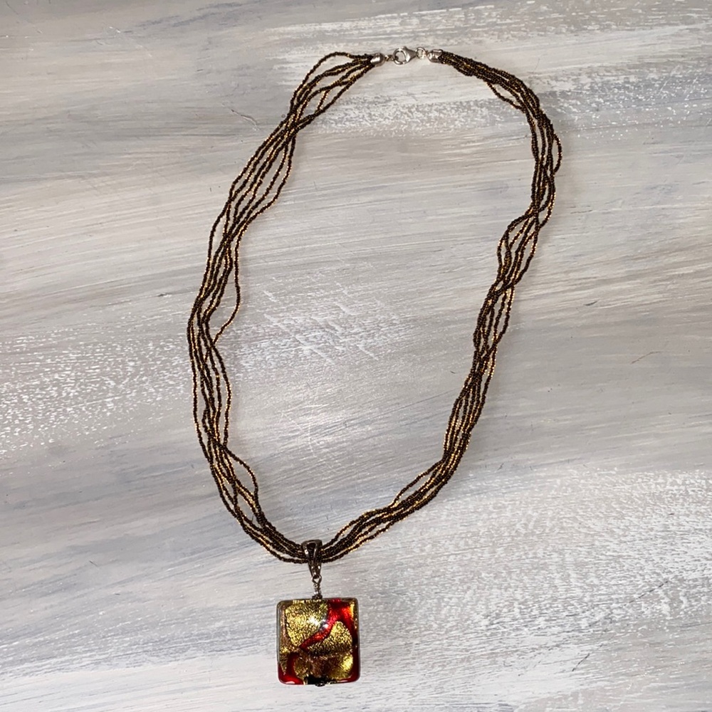 Murano glass pendent necklace.
